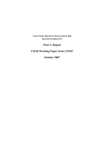 Peter I. Hajnal CSGR Working Paper Series 235/07 October 2007 C