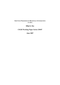Dilip K. Das CSGR Working Paper Series 230/07 June 2007 S