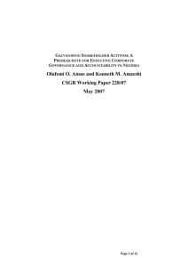 Olufemi O. Amao and Kenneth M. Amaeshi CSGR Working Paper 228/07 G