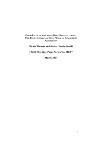 Dania Thomas and Javier García-Fronti  CSGR Working Paper Series No. 221/07