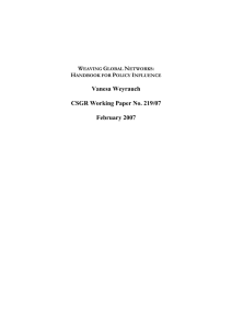 Vanesa Weyrauch  CSGR Working Paper No. 219/07 February 2007