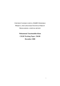 Mohammad Tanzimuddin Khan CSGR Working Paper: 256/08 December 2008 C