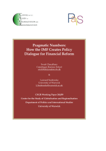 Pragmatic Numbers: How the IMF Creates Policy Dialogue for Financial Reform