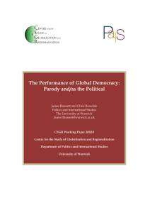 The Performance of Global Democracy: Parody and/as the Political