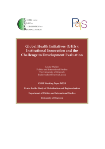 Global Health Initiatives (GHIs): Institutional Innovation and the Challenge to Development Evaluation