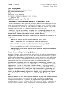 Jakub M. Godzimirski  Understanding Russian Strategic Decisions in Energy Sector