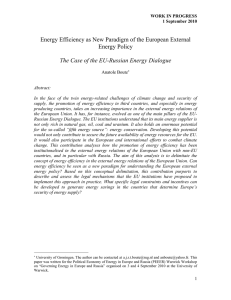Energy Efficiency as New Paradigm of the European External Energy Policy
