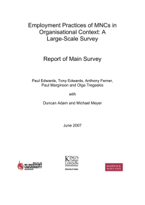 Employment Practices of MNCs in Organisational Context: A Large-Scale Survey