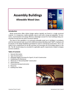 Assembly Buildings Allowable Wood Uses Introduction