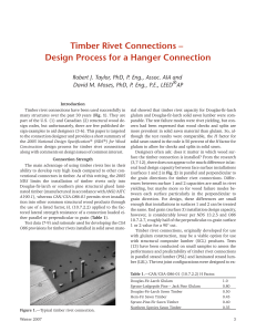Timber Rivet Connections – Design Process for a Hanger Connection