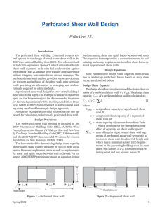 Perforated Shear Wall Design Philip Line, P.E.