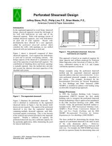 Perforated Shearwall Design Jeffrey Stone, Ph.D., Philip Line, P.E.,