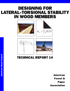 DESIGNING FOR LATERAL-TORSIONAL STABILITY IN WOOD MEMBERS TECHNICAL REPORT 14