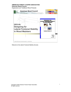 Designing for Lateral - Torsional Stability