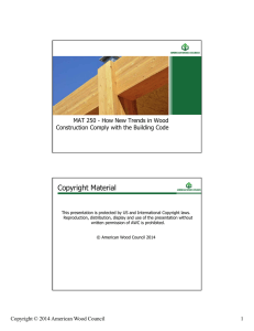 Copyright Material MAT 250 - How New Trends in Wood