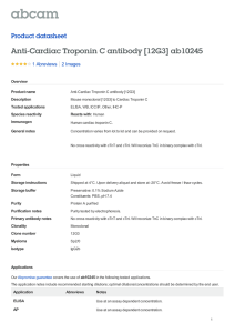 Anti-Cardiac Troponin C antibody [12G3] ab10245 Product datasheet 1 Abreviews 2 Images