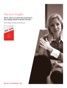 Decision Insights Refresh, refocus and remind: Nine practical tips to