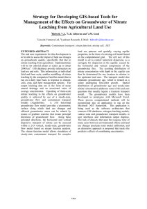 Strategy for Developing GIS-based Tools for Leaching from Agricultural Land Use