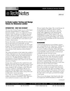 Notes Tech In-Grade Lumber Testing and Design Values for Dimension Lumber
