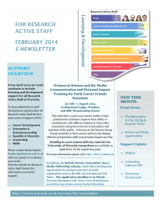 FOR RESEARCH ACTIVE STAFF FEBRUARY 2014 E-NEWSLETTER