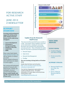 FOR RESEARCH ACTIVE STAFF JUNE 2014 E-NEWSLETTER