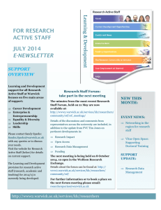 FOR RESEARCH ACTIVE STAFF JULY 2014 E-NEWSLETTER