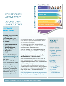 FOR RESEARCH ACTIVE STAFF AUGUST 2014 E-NEWSLETTER