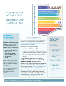 FOR RESEARCH ACTIVE STAFF DECEMBER 2014 E-NEWSLETTER