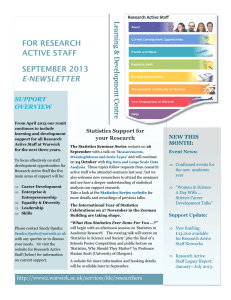 FOR RESEARCH ACTIVE STAFF SEPTEMBER 2013 E-NEWSLETTER