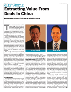 T Extracting Value From Deals In China GUEST ARTICLE