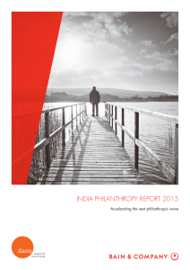 INDIA PHILANTHROPY REPORT 2015 Accelerating the next philanthropic wave