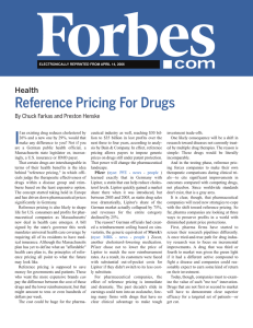 I Reference Pricing For Drugs