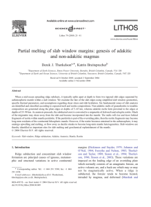 Partial melting of slab window margins: genesis of adakitic