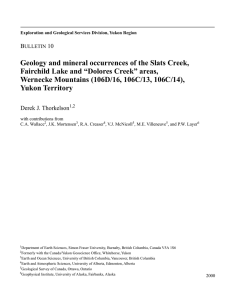 Geology and mineral occurrences of the Slats Creek,