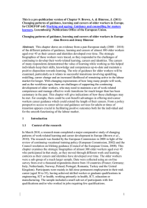 This is a pre-publication version of Chapter 9: Brown, A.... Changing patterns of guidance, learning and careers of older workers...