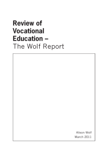 Review of Vocational Education – The Wolf Report