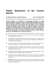 Pupils’ Experience of the Careers Service