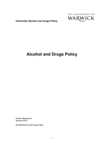 Alcohol and Drugs Policy  University Alcohol and drugs Policy Human Resources