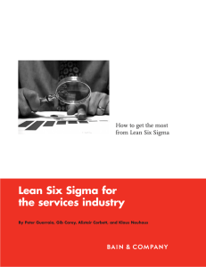 Lean Six Sigma for the services industry How to get the most