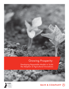 Growing Prosperity: Developing Repeatable Models to Scale the Adoption of Agricultural Innovations