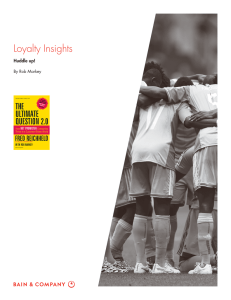 Loyalty Insights Huddle up! By Rob Markey