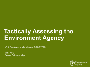 Tactically Assessing the Environment Agency ICIA Conference Manchester 26/02/2016 Matt Hind