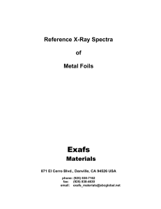 Exafs Reference X-Ray Spectra of