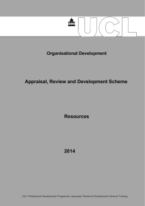 Appraisal, Review and Development Scheme Resources 2014 Organisational Development