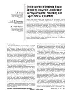 The Influence of Intrinsic Strain Softening on Strain Localization Experimental Validation