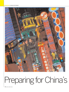 Preparing for China’s XXXXXXXX CHINA’S ECONOMY 2