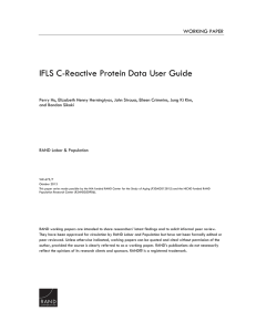IFLS C-Reactive Protein Data User Guide WORKING PAPER