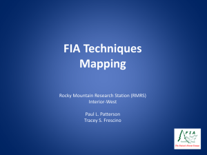 FIA Techniques Mapping Rocky Mountain Research Station (RMRS) Interior-West