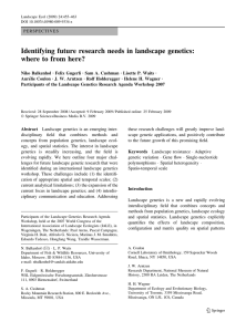 Identifying future research needs in landscape genetics: where to from here?