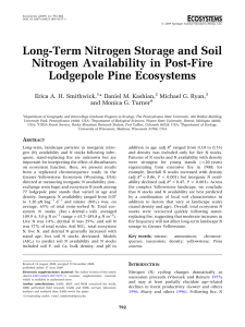 Long-Term Nitrogen Storage and Soil Nitrogen Availability in Post-Fire Lodgepole Pine Ecosystems